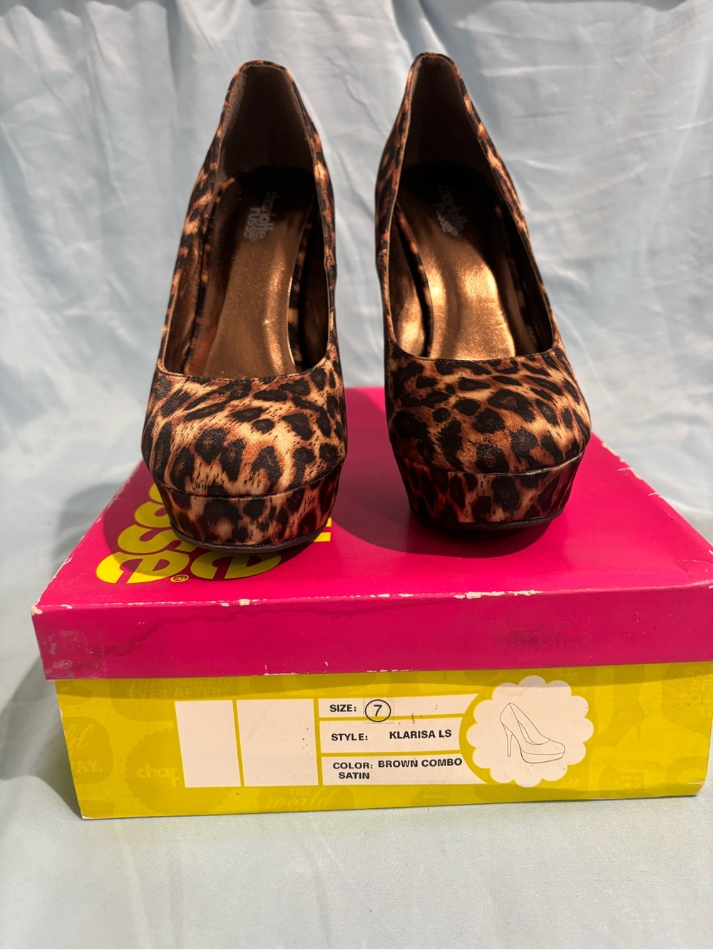 Charlotte Russe Leopard Print Platform Pumps - Brown